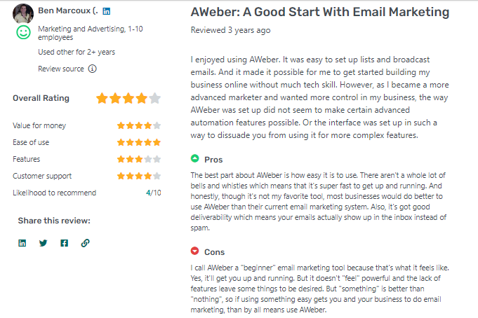 AWeber Customer Review-1