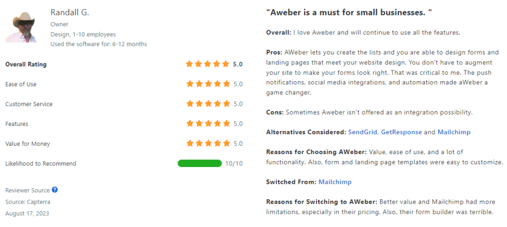 AWeber Customer Review-4
