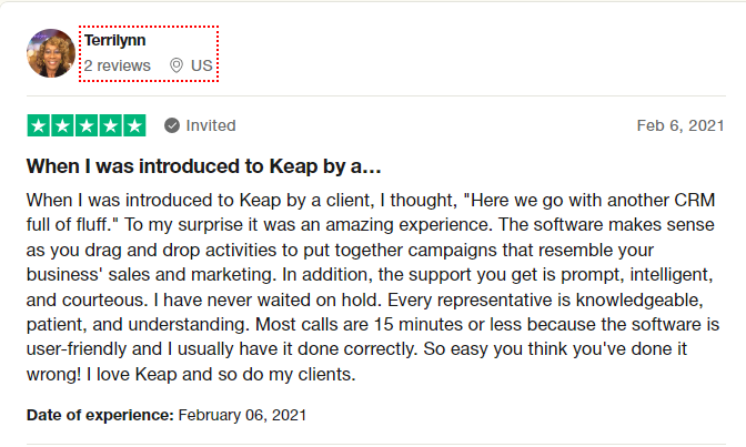 Keap's Customer Review-5