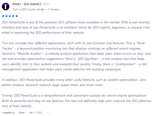 SEO PowerSuite Customer Review on producthunt-1